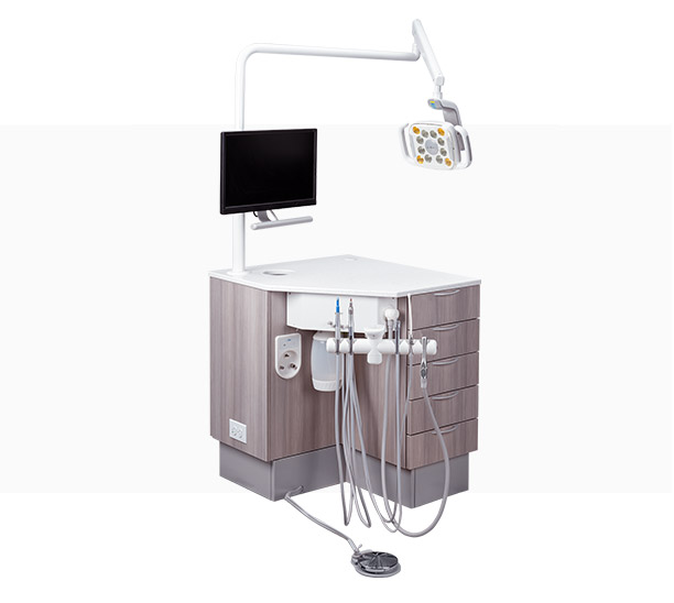 A-dec 341sp/Inspire 397 Specialty Workstation cabinet and delivery system